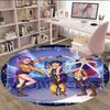1pc KPop Demon Hunters15 Print Round Carpet Chair Round Carpet Suitable for Bedroom Living Room Home Decorative Carpet