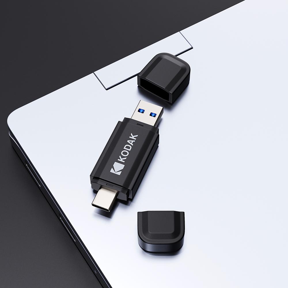 Kodak K143D USB Flash Drive Type C 32GB/64GB/128GB/256GB USB3.2 Pendrive High Speed Dual Memory Stick For Smartphone Laptop