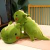 80/120cm Giant Lying Dinosaur Plush Toys Cartoon Dragon Dolls Bed Sleeping Cushion Stuffed Soft Toy Xmas Gift