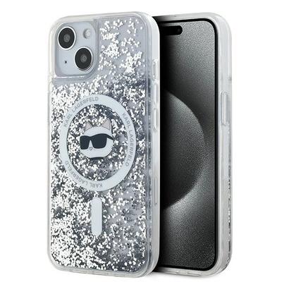Karl Lagerfeld Klhmp14Slgchsgh Iphone 14 / 15 / 13 6.1 Hardcase Transparent Liquid Glitter Choupette Head Magsafe