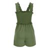 2026 New Lightweight European & American Sleeveless Square Neck Smocked Jumpsuit with Wide-Leg Shorts