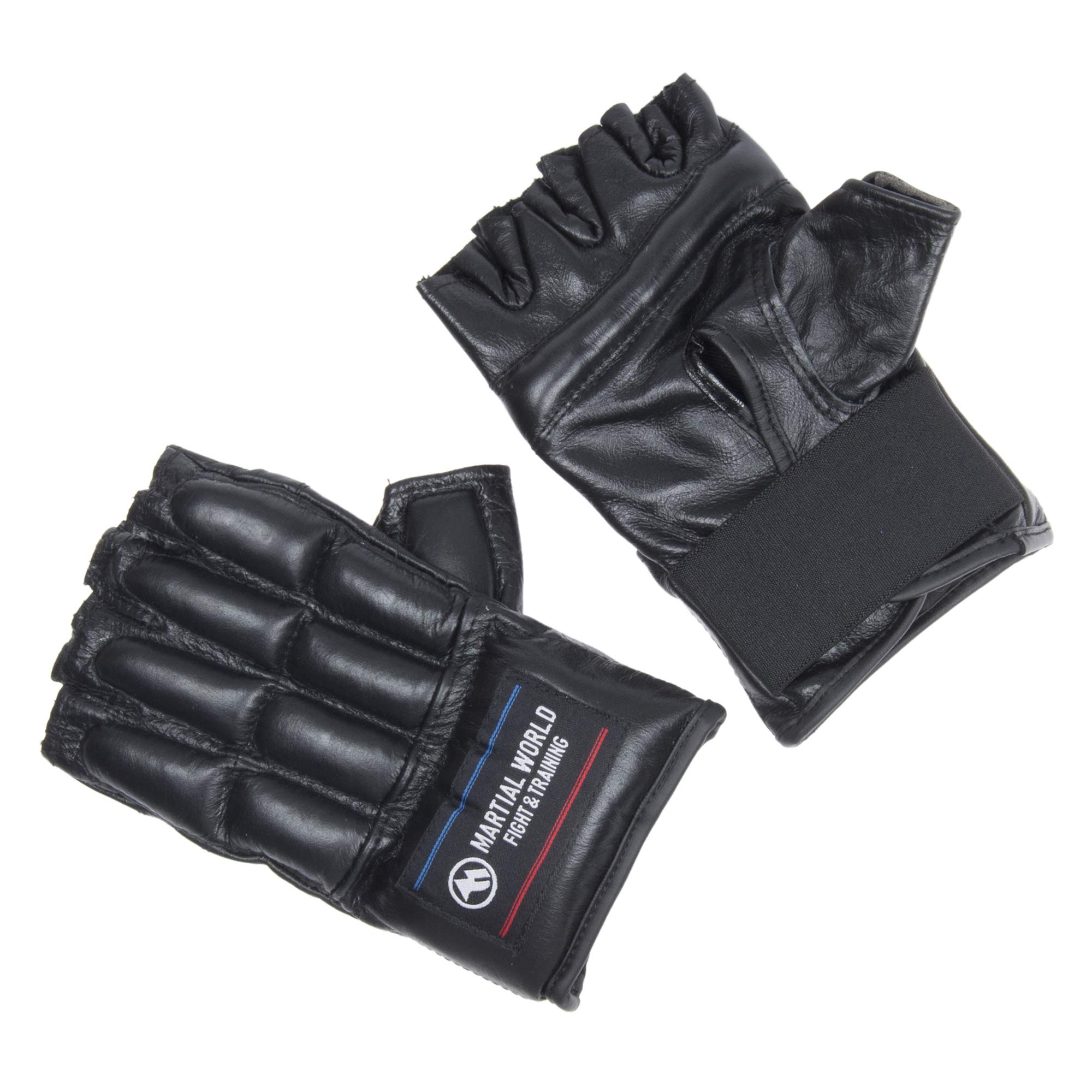 

MARTIAL WORLD Knuckle Finger Gloves, Open Finger, PG38-L-BK, Black, Size L