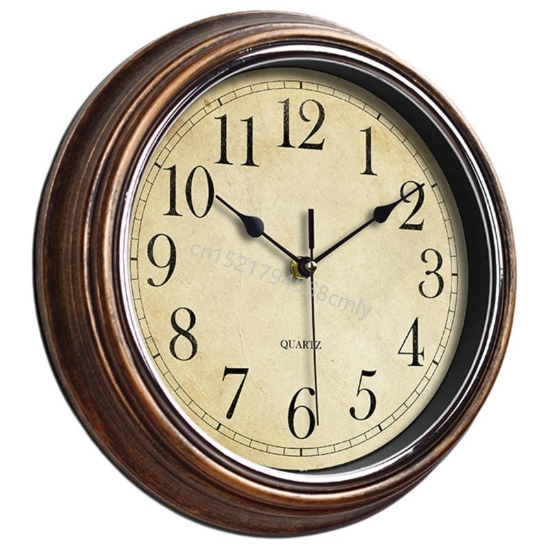 Nordic Vintage Wall Clock European Quiet Clocks for Living Room Decorations 6XDE
