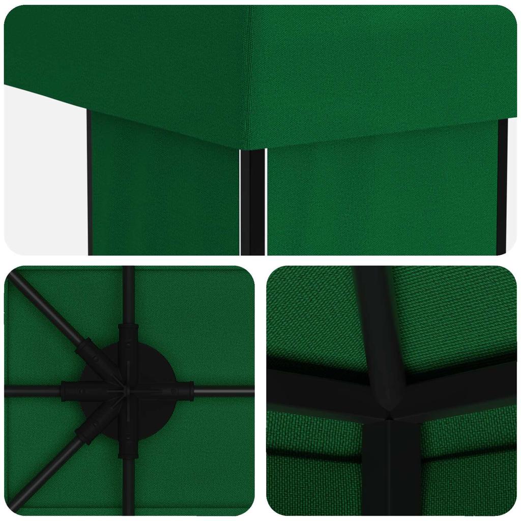 Garden Pavilion 6 X 3 M Green Polyester and Steel 190