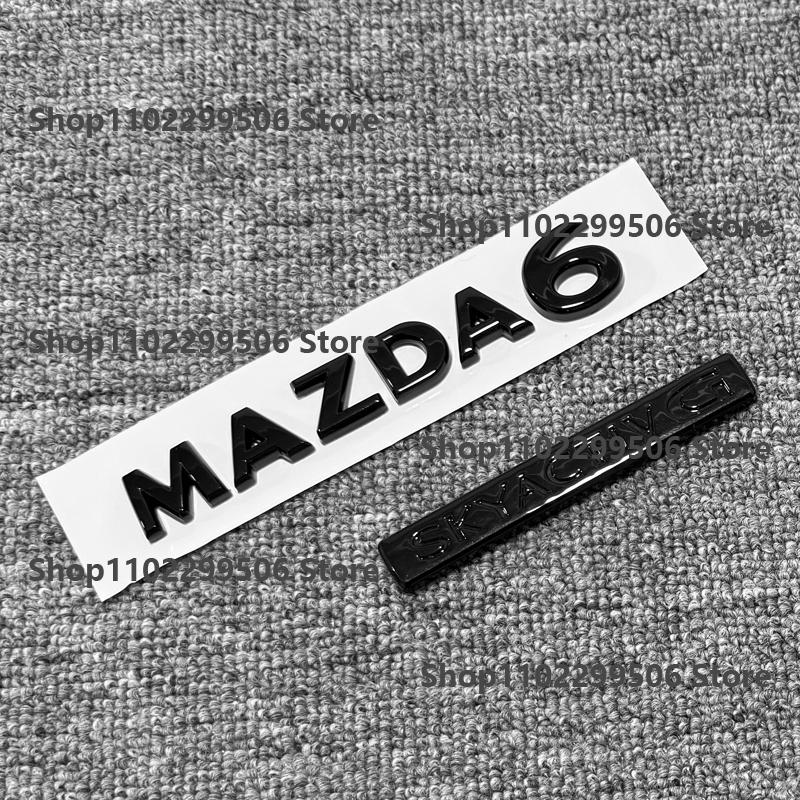 ABS black Auto Logo For 2020 2021 2022 2023 Year Mazda 6 Atenza Badge Car Front Grille Rear Trunk Logo Badge Sticker SKYACTIV G