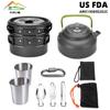 Popular Portable Camping Cookware Set: Aluminum Teapot & Cookware for 2-3 People