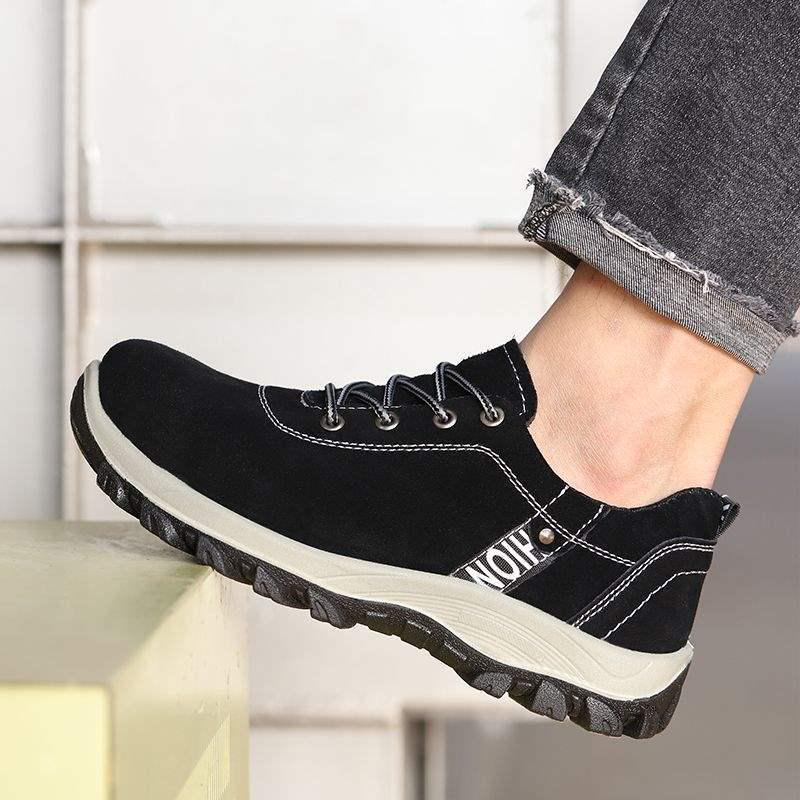 Herren Stahlkappe Atmungsaktiv Anti-Quetsch Anti-Durchstich Sommer Arbeitsschuhe: Leicht, Abriebfest, Geruchshemmend, Solide Sohle.