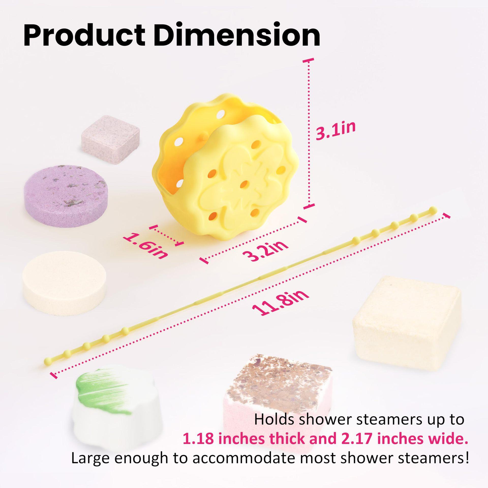 

Silicone Shower Steamers Tray, Hanging Durable Aromatherapy Diffuser for Shower Steam, Bathroom Accessory for Self-Care жовтий