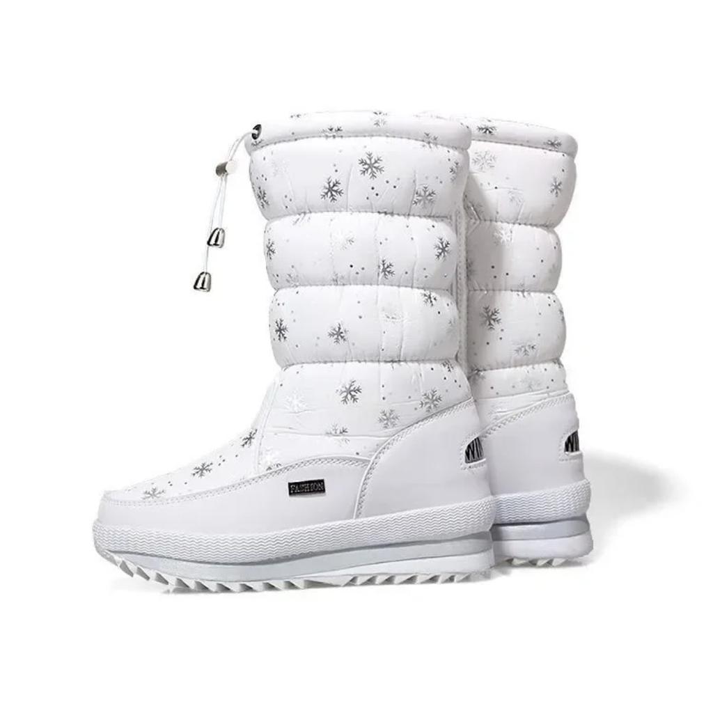 Sieviešu ziemas zābaki Platformas sniega zābaki Ūdensnecaurlaidīgi Neslīdoši Biezi Plīša Silti Līdz pusgurniem Zābaki Sievietēm Ziemas Apavi