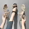 Spring 2025 Women's Chunky Heel Sandals - Mid-Heel One-Strap Slides, Two-Way Fashion High-Heeled Sandals