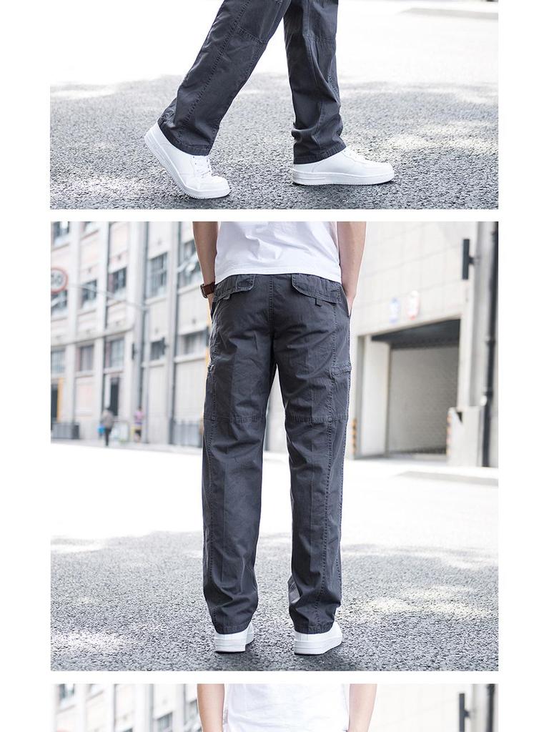 Men's Plus Size Straight Leg Loose Overalls - Wear-Resistant, Casual, Outdoor Sports Pants