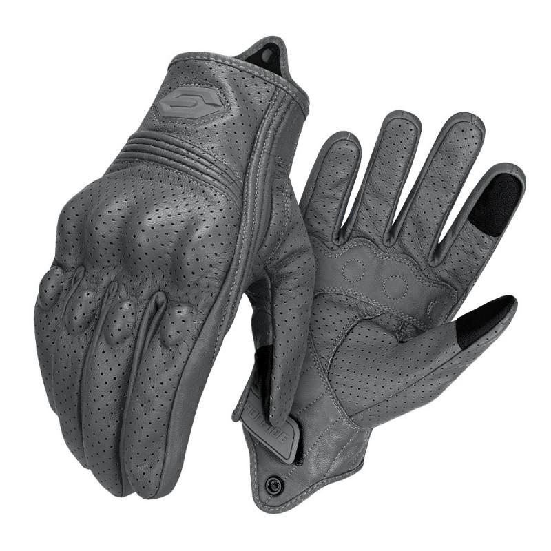 Real Leather Motorcycle Gloves Men Women Breathable Riding Gear Anti-Slip Crash Protection Outdoor Sport Biker