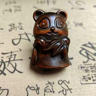 

Rocky pine wood, baby panda, cartoonish cute animal home desk, figurine decoration Chinese Wood Carving Wood Statue Wood Figurine Wood Sculpture Wood