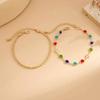 Ingemark Y2K Boho Colorful Crystal Chain Anklet for Women Summer Beach Trendy Exquisite Barefoot Ankle Bracelet Leg Jewelry Gift