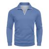 Men's Casual Long-Sleeved Collared Quarter-Zip Sweatshirt