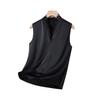 Black Spring/Summer Satin Lace Trim Vest – Slimming Women's Elegant Layered Top