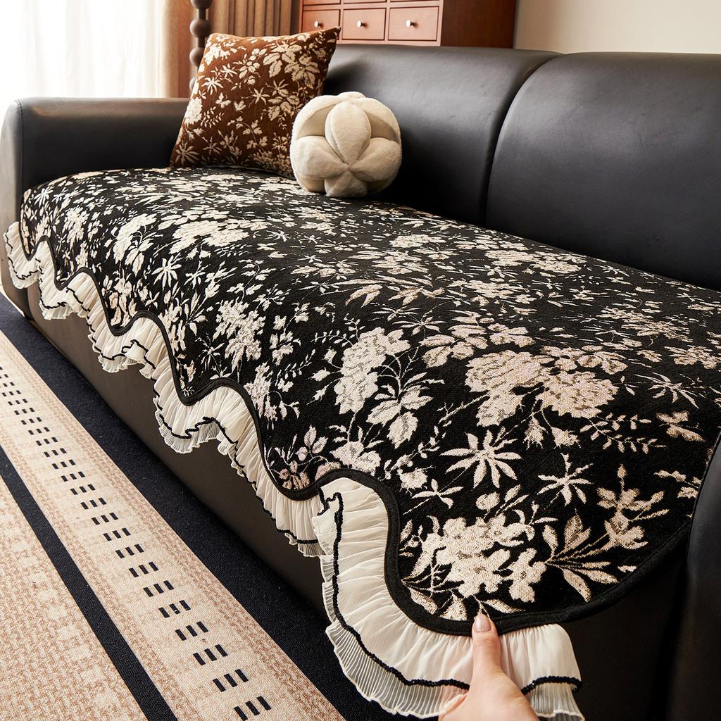 High quality sofa cover retro American sofa cushion four-season non-slip cushion premium seat cushion cover chenille