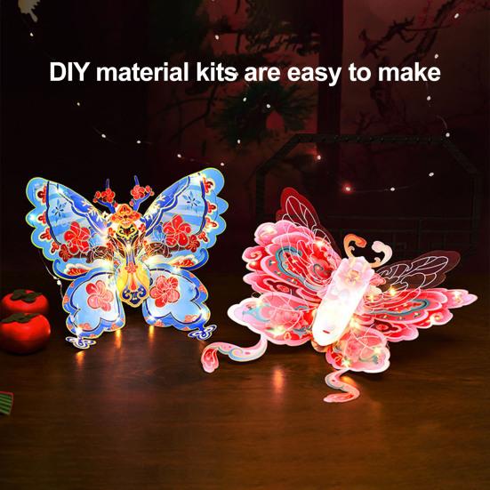 Butterfly Lantern DIY Traditional Handheld Chinese Lantern for Chinese New Year Spring Festival Mid-Autumn Festival Decoration