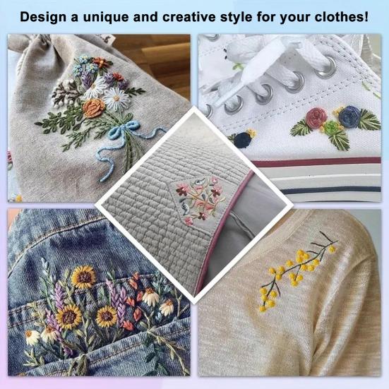 2 Sheets Water Soluble Embroidery Stabilizer DIY Stick Stitch Embroidery Paper with Pre-Printed Flowers Leaves Animals Pattern Beginners Sewing Lover