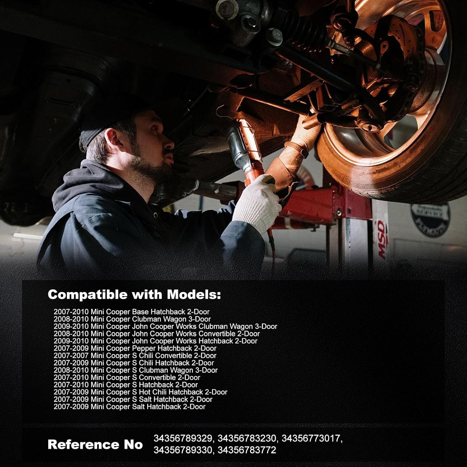 Bapmic Front 34356789329 + Rear 34356789330 Brake Pad Wear Sensor for Mini Cooper R56 R57 2007-2010(2 pcs)