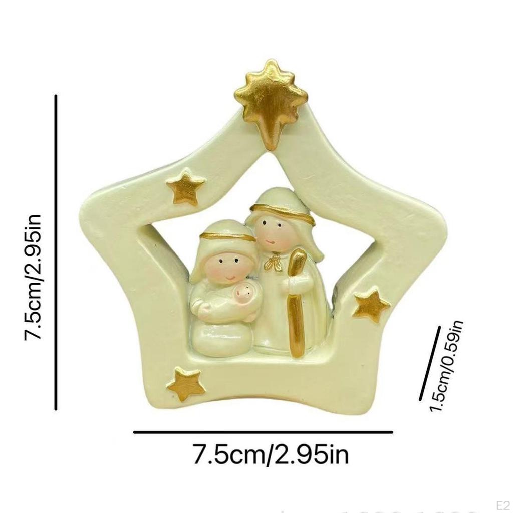 Miniature Nativity Scene Set,Small Christmas Figurine,Religious Gift Holy Family Statue for