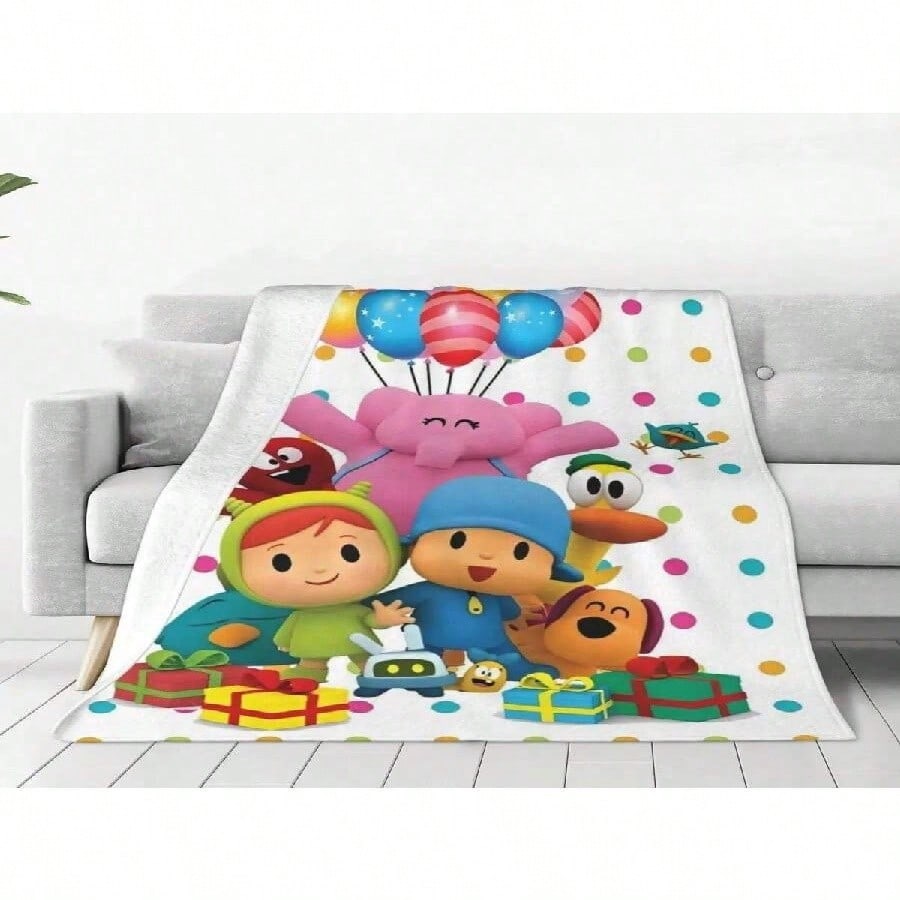 

P-Pocoyo Cartoon Animated Super Warm Blanket Gift Camping Plush Bedding Throws Living Room Flannel Bedspread Sofa Bed Cover.Jpg 70x100cm