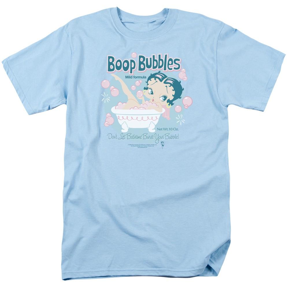 Betty Boop - Boop Bubbles - Adult Unisex Short Sleeve T-Shirt - Blue 2XL