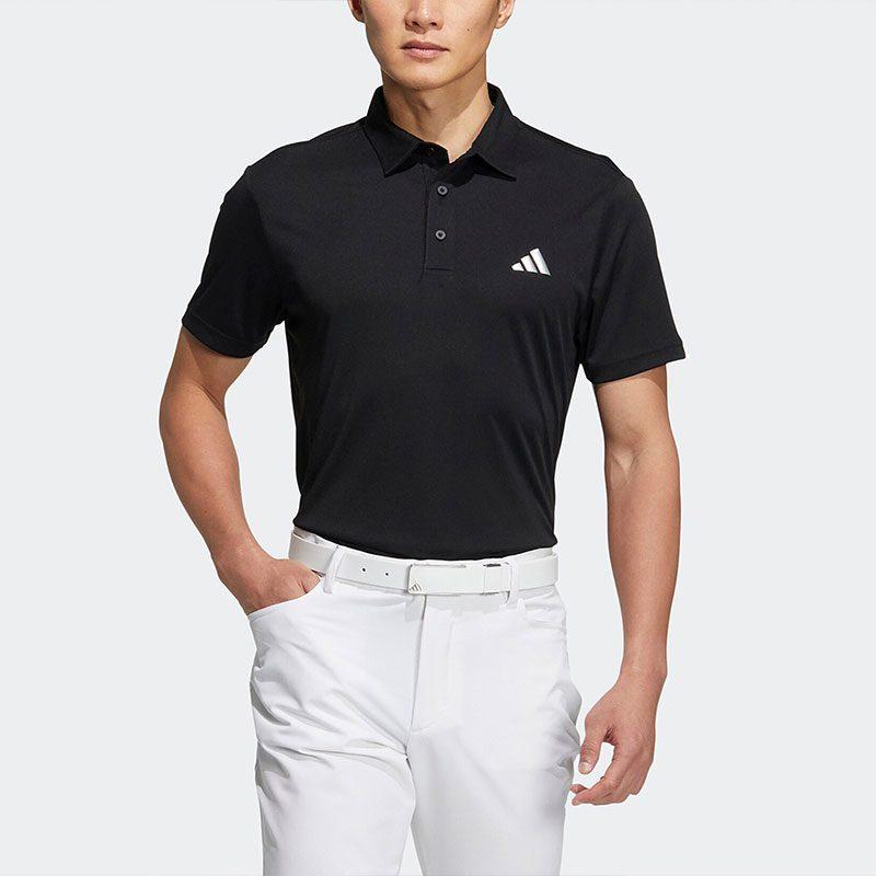adidas Polo Shirts Men's Black Polo Collar Moderate Straight Fit HS9051