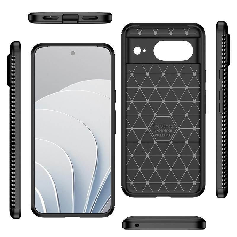 Anti-drop Phone TPU Case for Google Pixel 8,Carbon Fiber Texture Protective Phone Cover