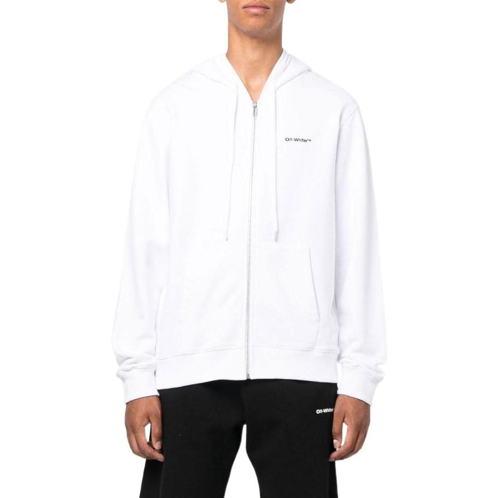 OFF WHITE Jackets Men's White Hooded Non Detachable Moderate Other OMBE013F22FLE0070110