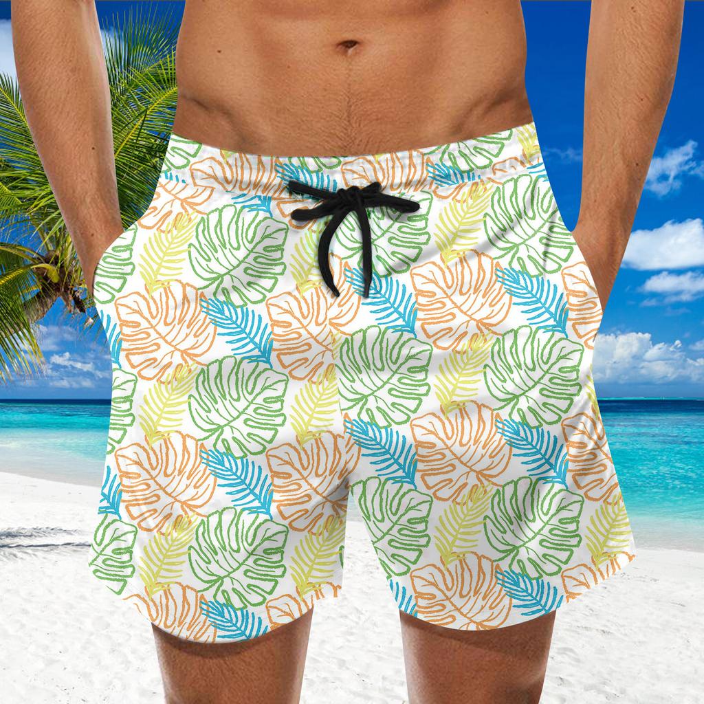 Modische Herren-Shorts mit Riemen, hawaiianischer Strand-Passform, sportlich, lässig