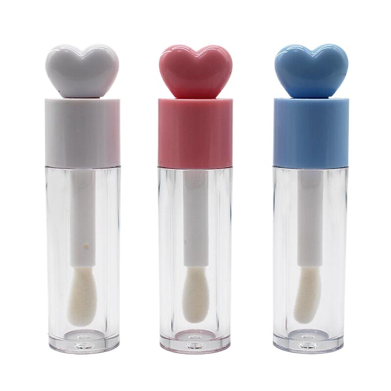 1/3 Pcs 6ml Heart/Round Shape Empty Lip Gloss Tube Plastic Refillable Bottles Liquid Lipstick Container Lipgloss Sample Bottle