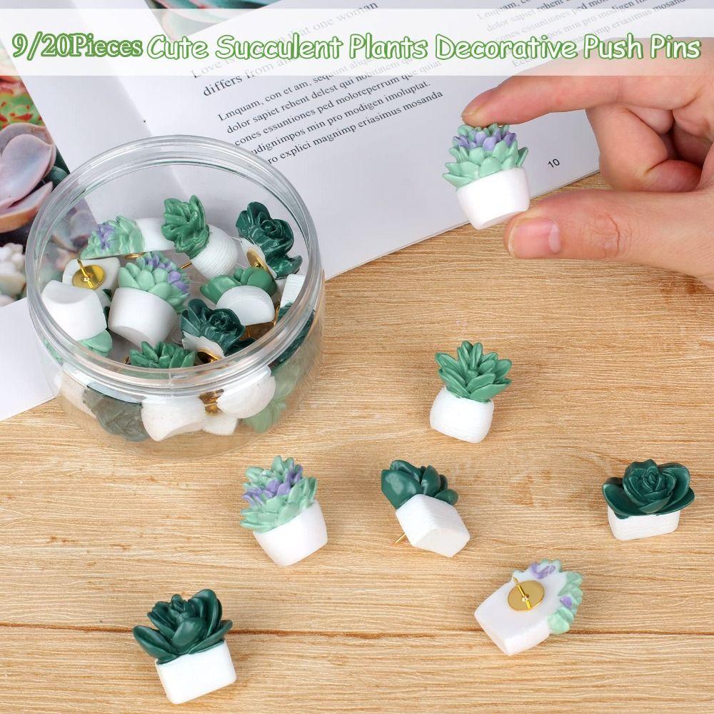 9/20Pcs DIY Succulent Plants Decorative Pushpins Creative Cork Board Tacks  Wall Markers
