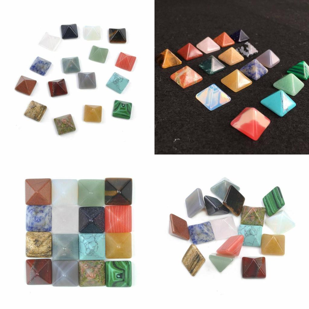 Chakra Pyramid Stone Set With Natural Quartz Crystals For Spiritual Healing And Home Decor