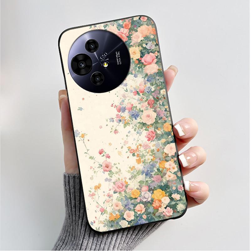 Case For TCL 50 Pro NxtPaper 5G Phone Case Luxury Fashion Butterfly Flower Black Soft TPU Silicone Shockproof Cover Casing Shell