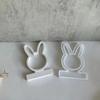 Easter Rabbit Candle Holder Mold for Candle Tealight Holder Decorations Gypsum Ornament, Hollow Flower Resin Mold