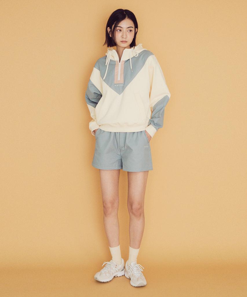 MAYOL Color Block Lounge Shorts_Dusty Blue