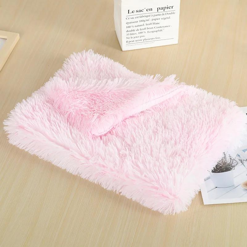 Fluffy Mat Long Plush Pet Blanket Cat Sleeping Mats Puppy Winter Warm Thin Kennel Cushion Soft Covers for Large Dogs Mattress