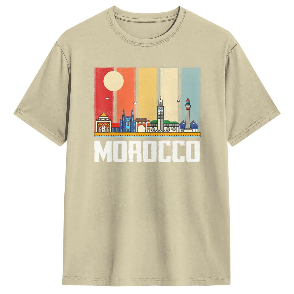 Africa Morocco Skyline Moroccans African Souvenir Gibraltar T Shirts 100 Cotton Tops Crazy Short Sleeve O Neck Tees Printing