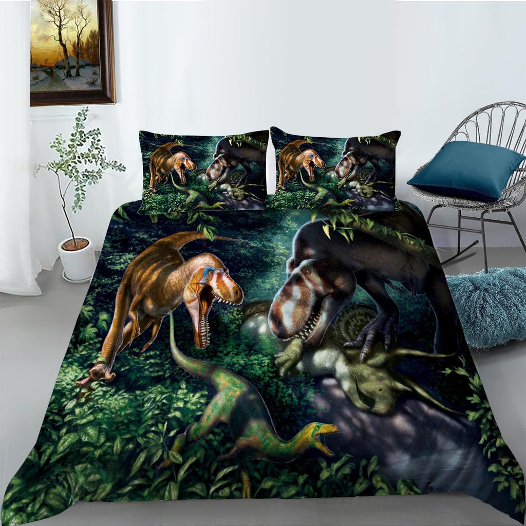 Bettwäsche Zweiteiliges und Dreiteiliges Set Dinosaurier 3D Digitaldruck Polyester