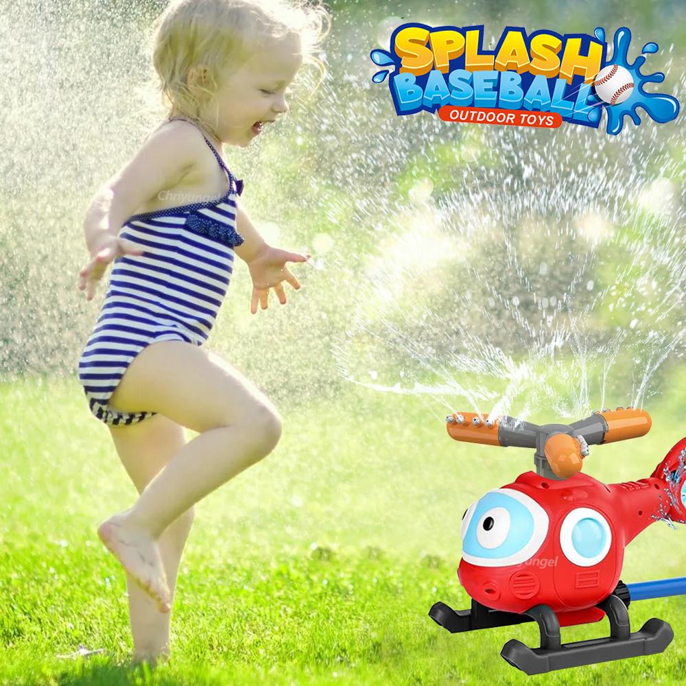 2 in 1 Water Sprinkler Baseball Toy for Kid Baseball Toy Water Game 360° Roating Spray Outdoor Play for Lawn Backyard Pool Party
