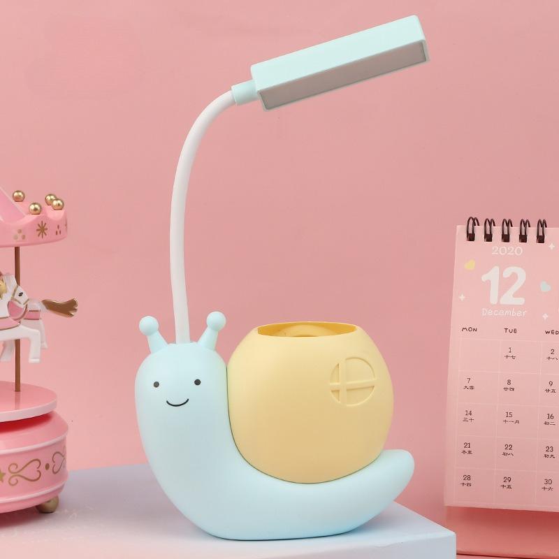 1Pc Creative Cartoon Snail Desk Lamp, Learning To Charge Eye Protection Desk Lamp, Children and Students Small Desk Lamp