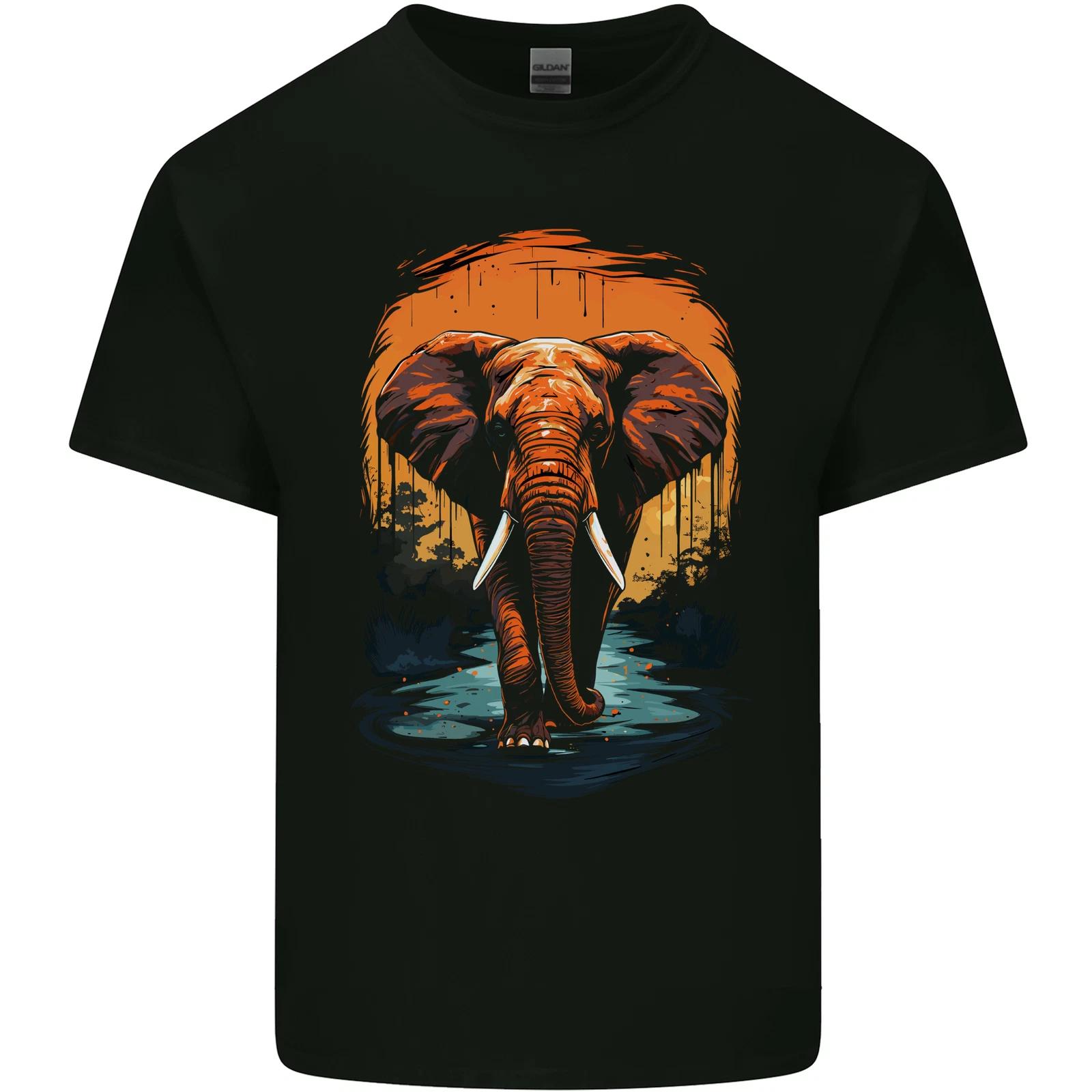 Elephant Sunset Kids T-Shirt Childrens 4XL