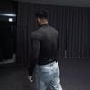 American Seamless Jacquard Zip-Up Fitness Base Layer Quick-Dry Slim Fit Long Sleeve T-Shirt