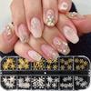 Xiaomi 12 Grids Metallic Snowflake Nail Charms Multiple Shapes Elegant Golden Silvery Snowflake Nail Decoration for Winter Nail Decor