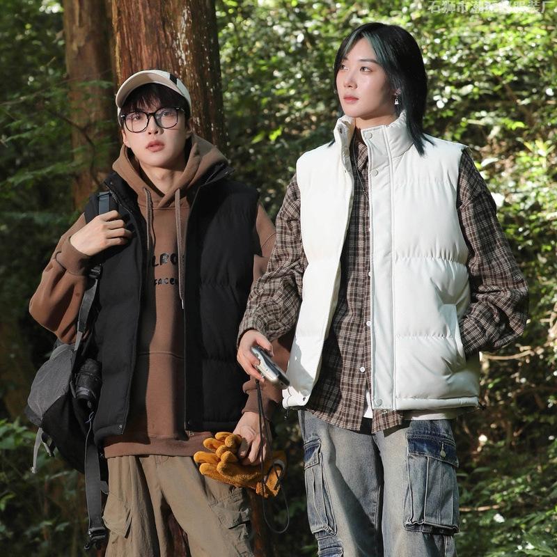 Weste Herren Herbst und Winter Verdickte Daunen Baumwolle Weste Paar Outdoor Weste Baumwolljacke Warm Verdicktes Oberteil