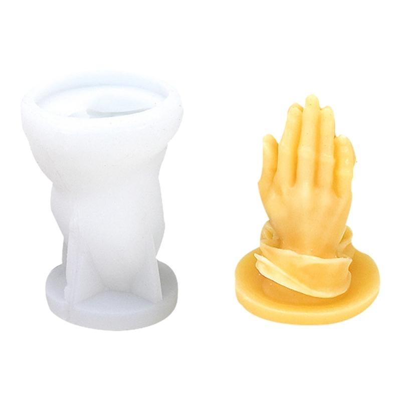 Buddhas Beads Hand Silicone Molds 3D Hands Folded Candle Mold Scented Candle Molds Soap Molds DIY Candle Making Supplies 1