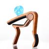 Guitar Medium Grip Wood Grain Capo with Card and Pick Slots