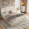 Letto a piattaforma imbottito 180X200, beige