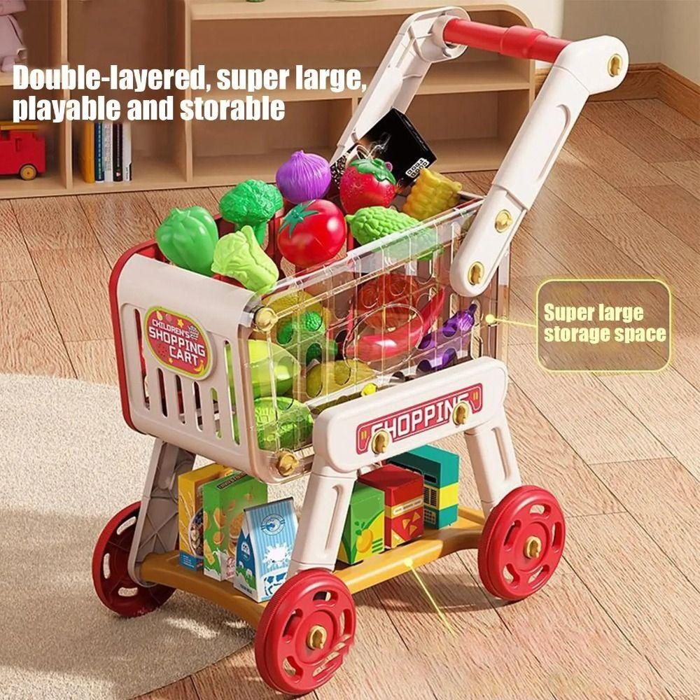 20PCS/Set Shopping Cart Toy Set Simulation Pretend Shopping Playset Toy  Boys Girls Gift